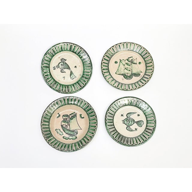 Vietri Plates from Fabbrica Ceramica Avallone, 1930s, Set of 4 For Sale - Image 11 of 14