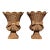 Pair Woven Rattan/Wicker Urns With Bows For Sale