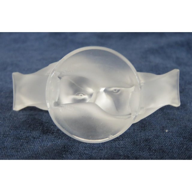 Glass Lalique France Satin Crystal Lovebirds Kissing Doves Figurine Paperweight 5199b For Sale - Image 7 of 9