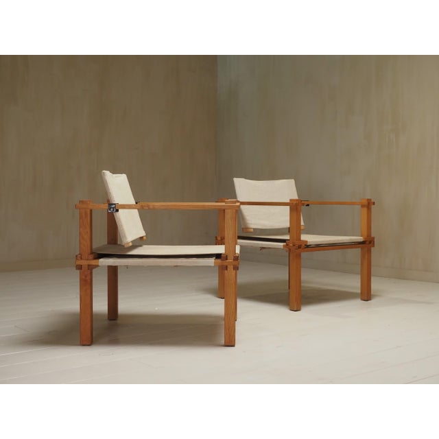 Mid-Century Modern Farmer Chairs and Magazine Rack by Gerd Lange for Bofinger, 1960s, Set of 2 For Sale - Image 3 of 12