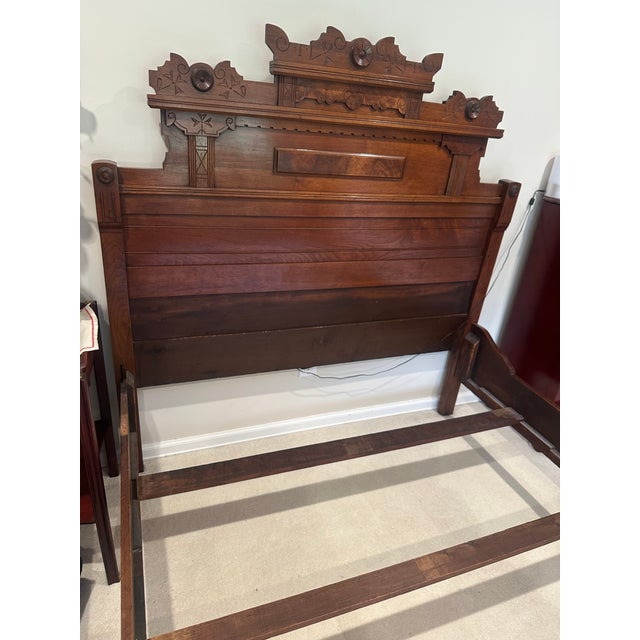 Vintage Carved Bed For Sale - Image 4 of 6