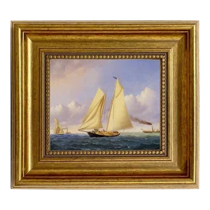 "America" Contemporary Nautical Reproduction Print on Canvas, Framed