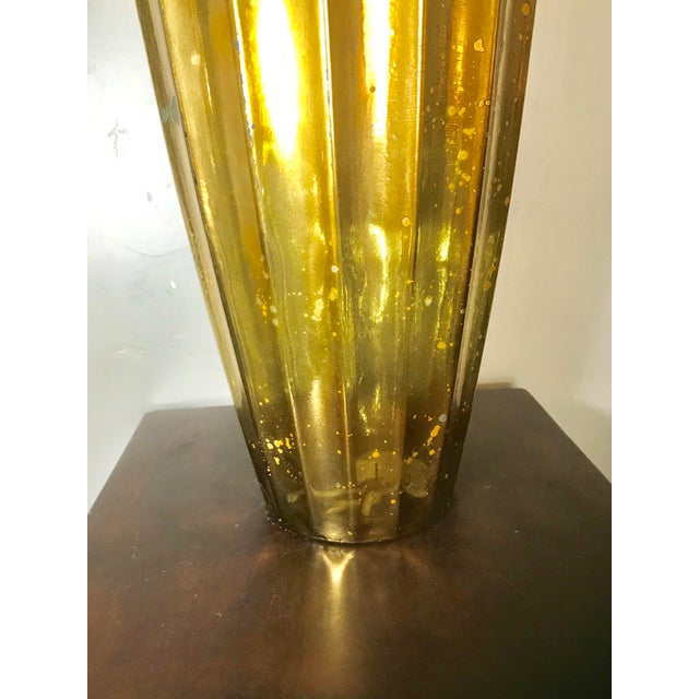22" Tall Gold Color Mercury Glass Ribbed Bottle Vase Chairish