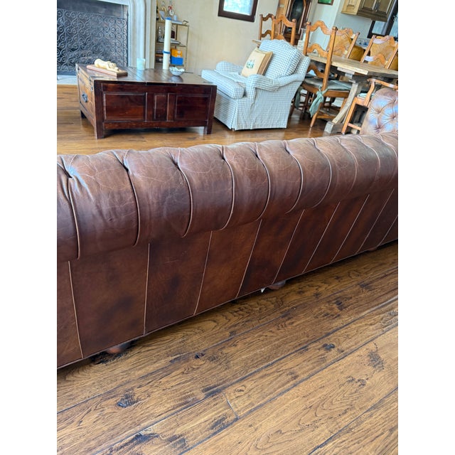 Restoration Hardware Modena Chesterfield Leather Sofa in Italian Berkshire Cocoa A timeless piece with serious presence....