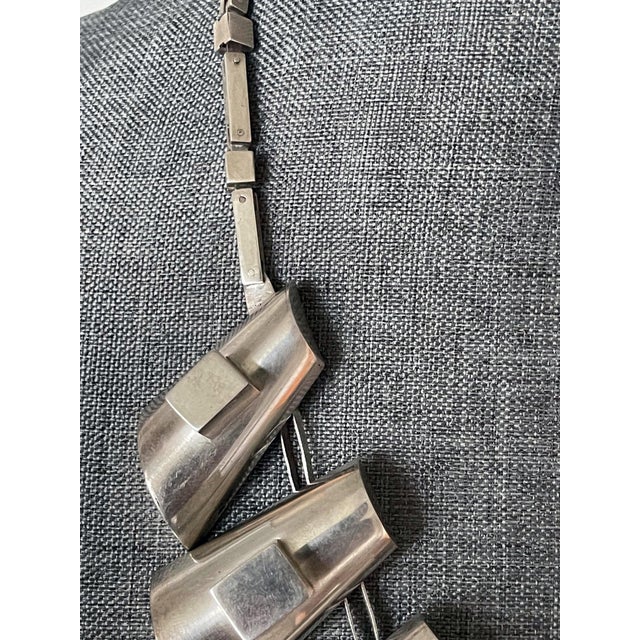 Metal Modern Sculptural Sterling Silver Necklace Graziella Laffi For Sale - Image 7 of 14