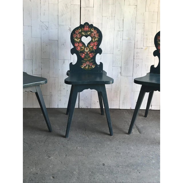 Vintage Wooden Side Chairs, 1920s, Set of 3 For Sale - Image 4 of 10