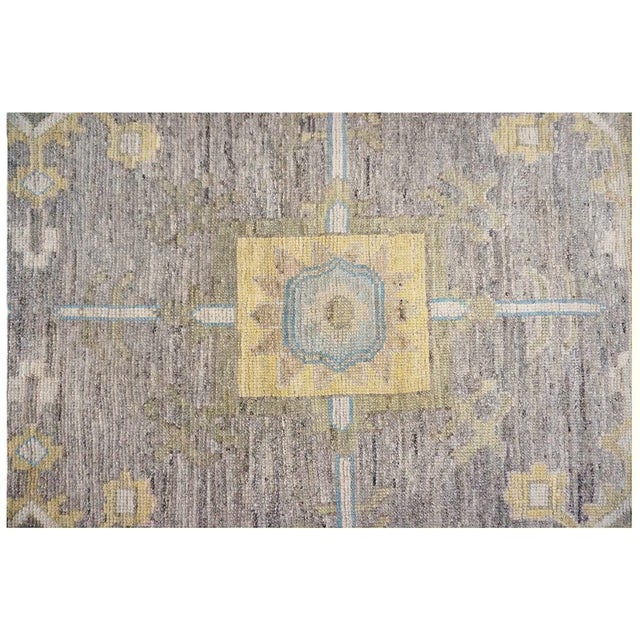 Textile 21st Century Turkish Oushak Wool 10x13 Taupe, Ivory, & Yellow Handmade Area Rug #1144067 For Sale - Image 7 of 11