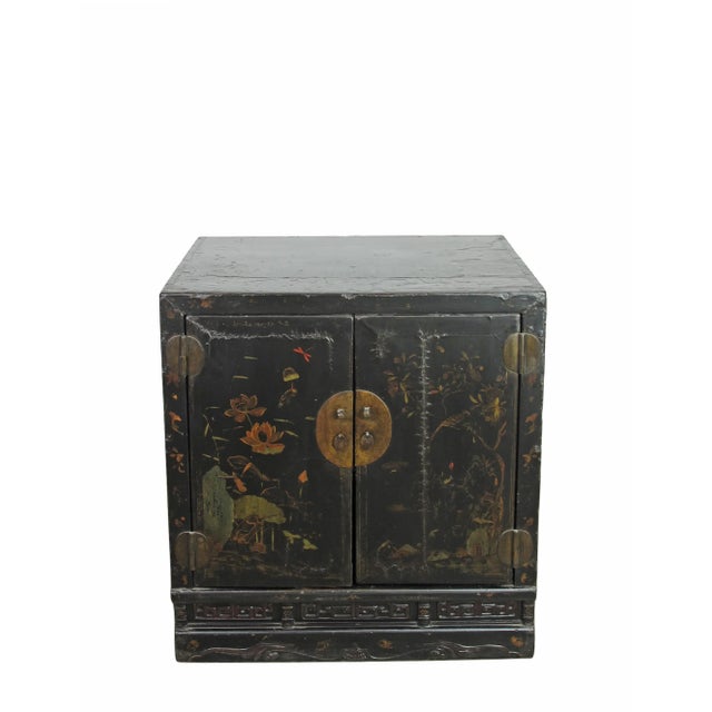 Chinese Mid 19 Century Hand Painted Antique Chinese Cabinet For Sale - Image 3 of 11