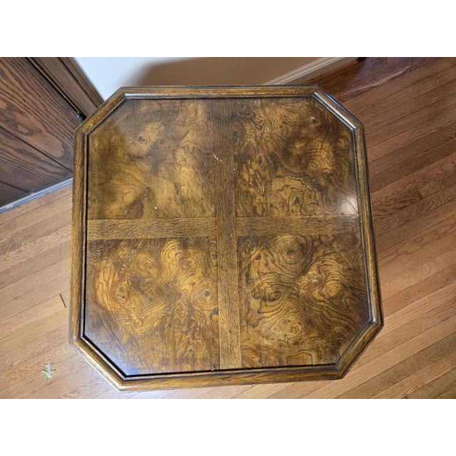 1960s Michael Taylor for Baker Far East Octagonal Burlwood Side Table For Sale - Image 17 of 17