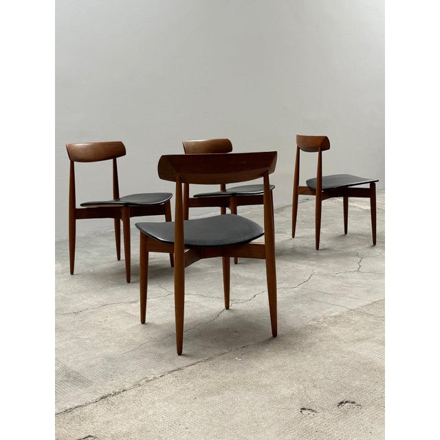 Teak Wood Black Leather Dining Chairs by H.W. Klein for Bramin, Denmark, 1960s, Set of 4 For Sale - Image 16 of 16