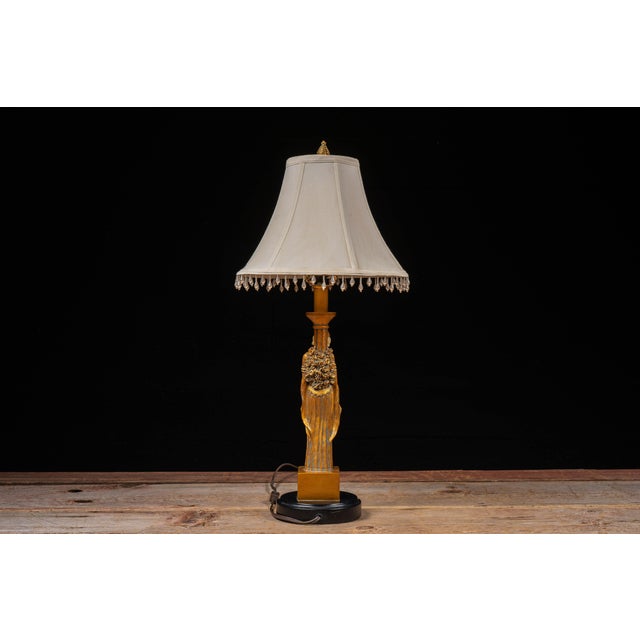 Late 20th Century Art Deco Revival Chryselephantine Style Figural Lamp For Sale - Image 4 of 11
