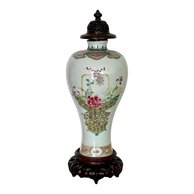Antique Yongzheng Period 1723 - 1735 Chinese Famille Rose Mei Ping Fine White Porcelain Vase, For Sale