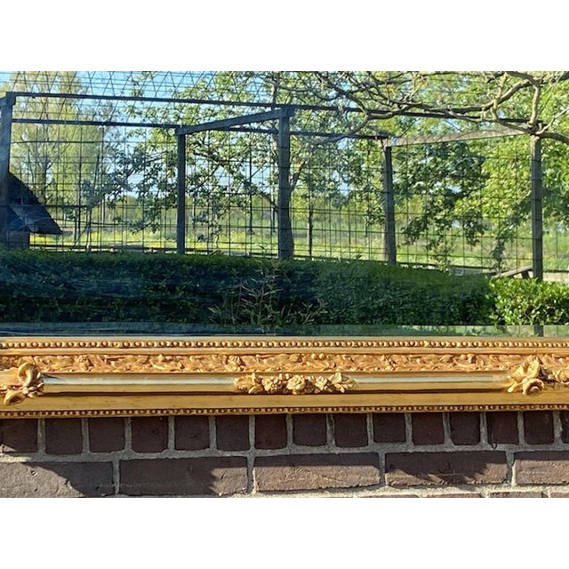 Late 20c French Louis XVI Gold Wood Wall Mirror For Sale - Image 4 of 9
