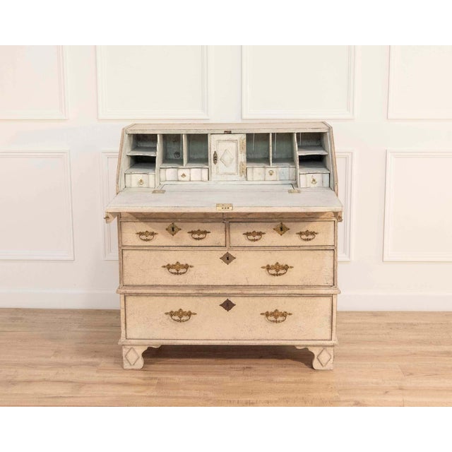 19th-century Scandinavian bureau with exquisite carved detailing For Sale - Image 9 of 16