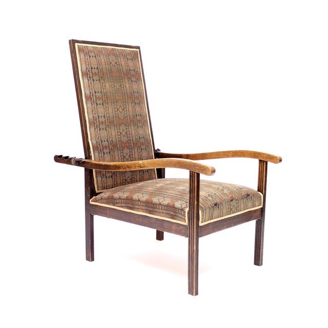 Early 20th Century Arts & Crafts Oak Reclining Chair For Sale - Image 3 of 18