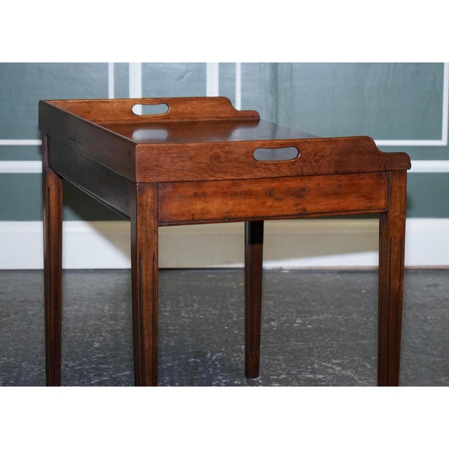 Wood Victorian Butler's Serving Tray on Stand in Hardwood, 19th Century For Sale - Image 7 of 14