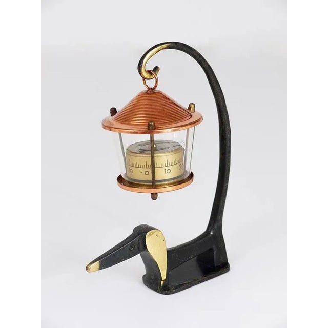 Brass Wiener Dog Figurine with Thermometer by Walter Bosse for Baller Austria, 1950s For Sale - Image 6 of 10