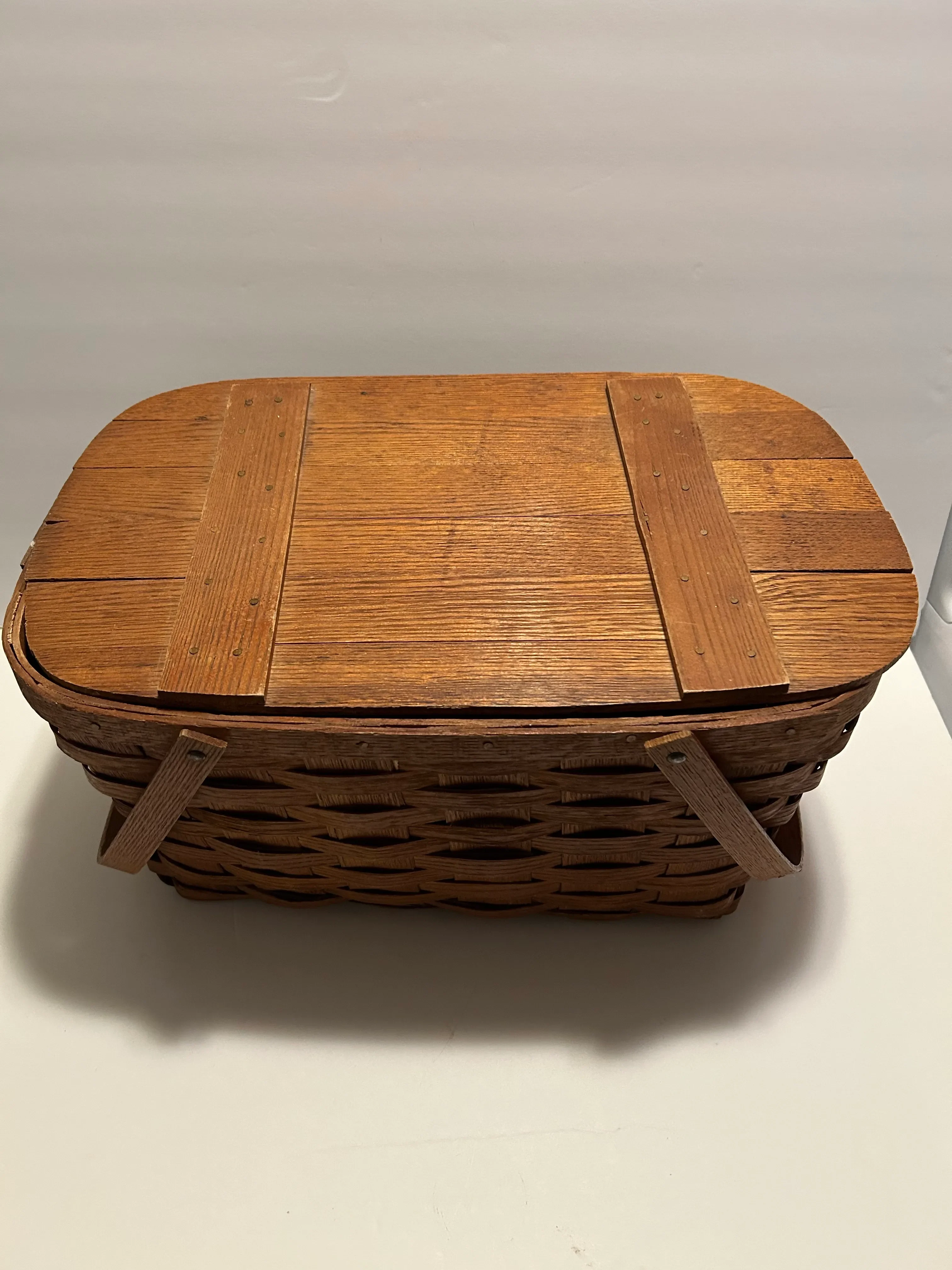 Vintage Picnic Basket, Wov-N-Wood by Jerywil | Chairish