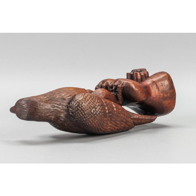 Art Deco Carved Wooden Eagle Sculpture with Glass Eyes, 1960s For Sale - Image 17 of 18