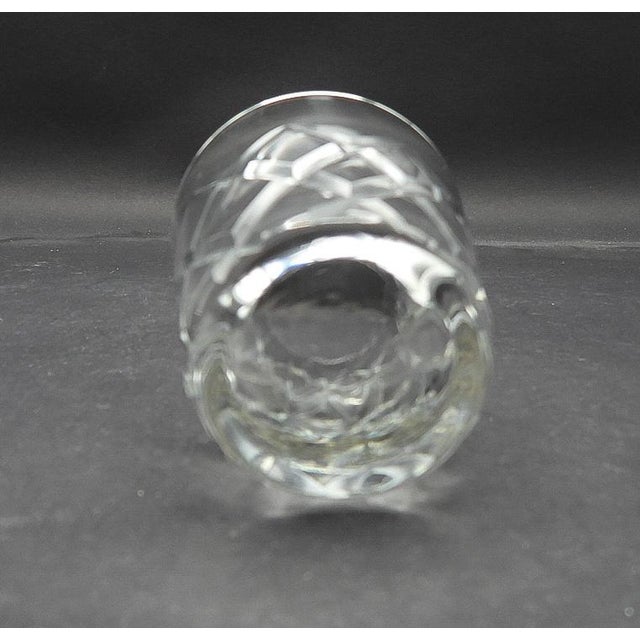 Vintage 1960s Cut Crystal Criss Cross Diamond Pattern Shot Glasses- Set of 6 For Sale In Monterey, CA - Image 6 of 6