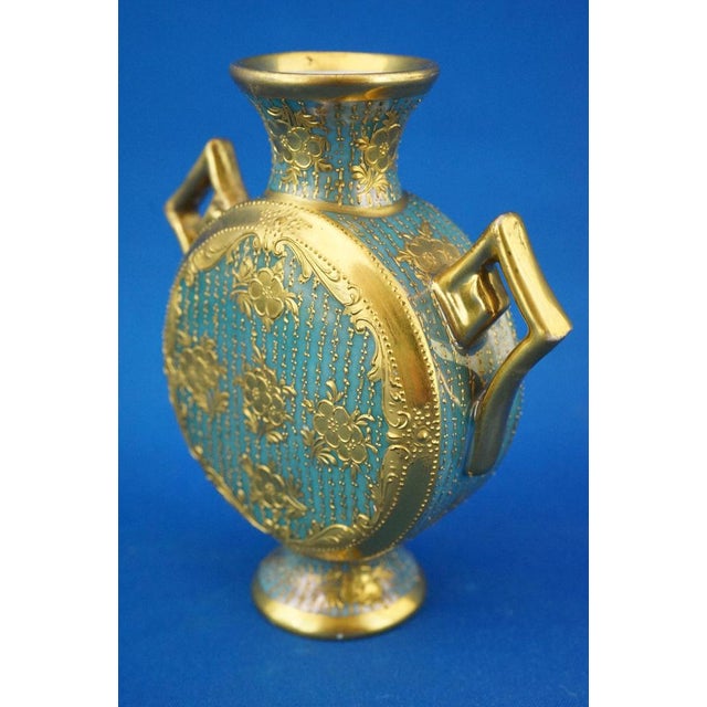Perfume Bottle or Porcelain Vase with Gold Decorations by Radler & Pilz factory, Austria, Late 1800s For Sale - Image 5 of 18