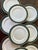 Fabulous set of Royal Doulton plates, presented in the Biltmore pattern. Crisp white, fine bone China with an emerald...