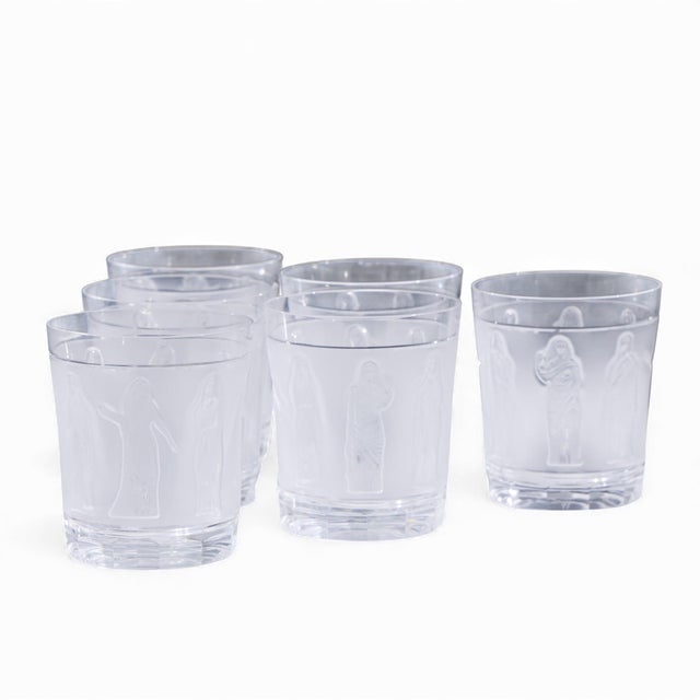 Late 20th Century Lalique French Femmes Crystal Set of Decanter and Tumbler Glasses For Sale In Chicago - Image 6 of 11