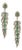 Emerald and Diamond Feather Motif Dangle Earrings For Sale
