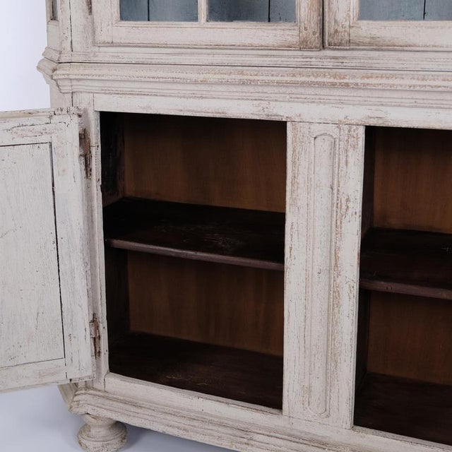 Antique German Painted Oak Display Cabinet with Glass Doors, 1790s For Sale - Image 12 of 17
