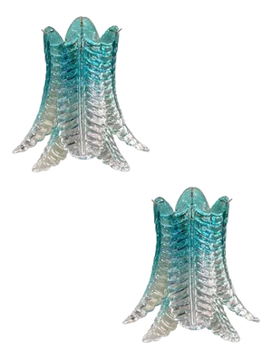 Scenographic Greeen Felci Murano Glass Wall Sconces by Simoeng, Set of 2