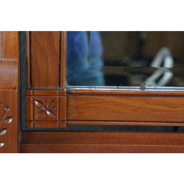 Antique Victorian Eastlake Walnut Burl Marble Top Dresser & Mirror Vanity Chest For Sale - Image 12 of 15