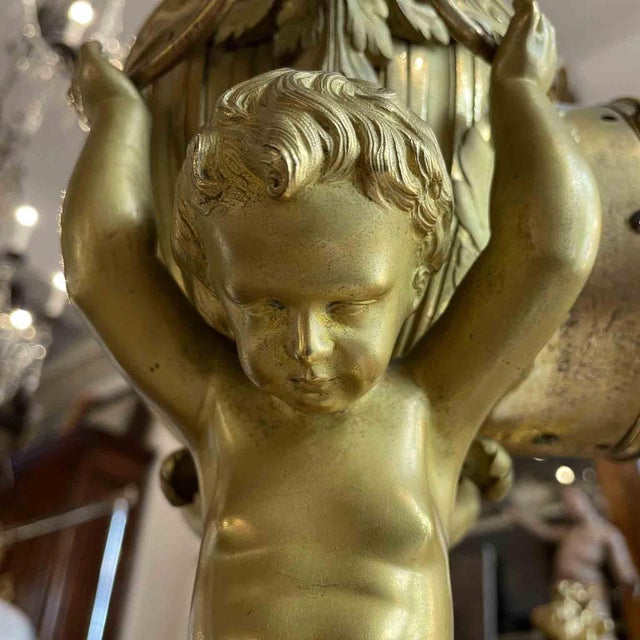 Antique French Gilded Table Clock, 1800s For Sale - Image 5 of 9