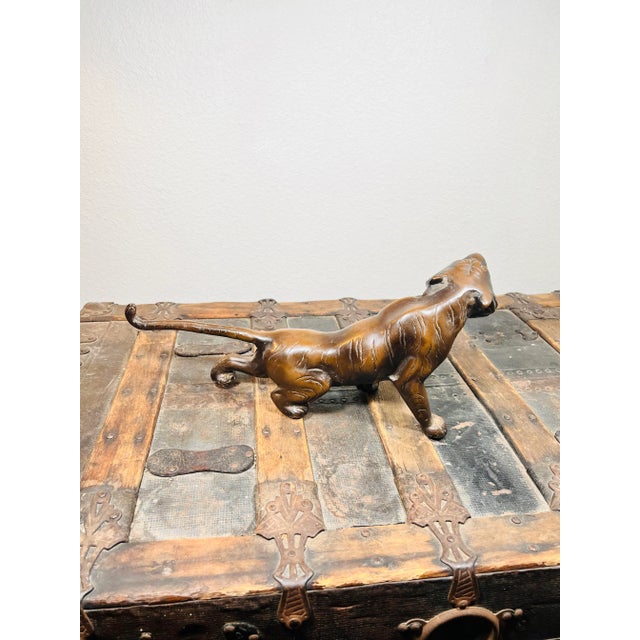 Early 20th Century Vintage Early 20th Century Cast Iron Tiger Made in Japan For Sale - Image 5 of 13
