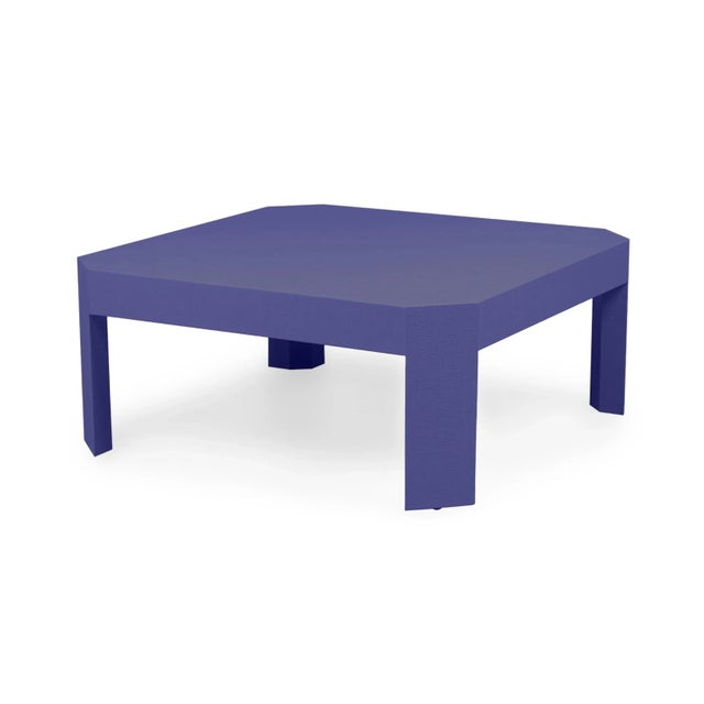 Cantered Style Linen-Raffia Wrapped Coffee Table in Scandinavian Blue The Raffia Wrapped Coffee Table series uses the...