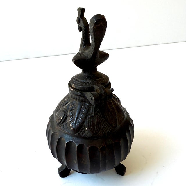 Heavy, solid bronze Tibetan ink well. Great desk accessory.