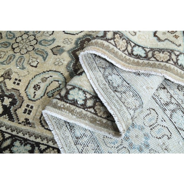 1970s Vintage Persian Handmade Wool Cotton Beige Area Rug For Sale - Image 4 of 11