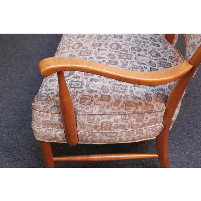 Mid-Century High-Back Birch Settee by Maxwell Royal For Sale - Image 9 of 13