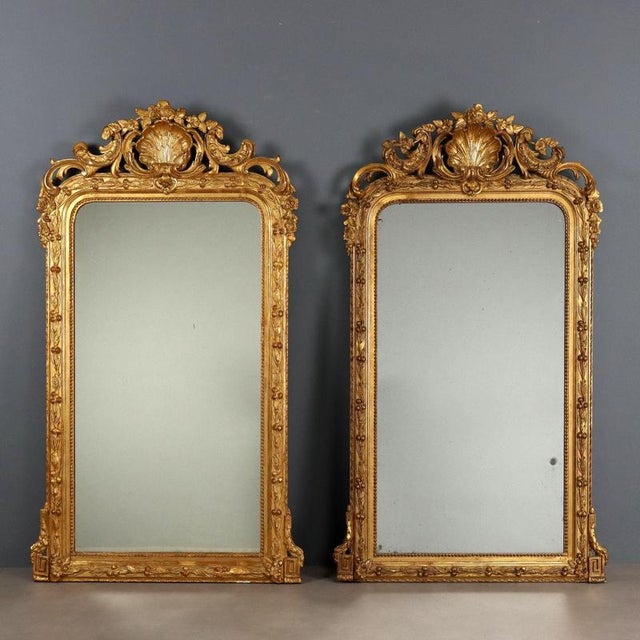 Carved and Gilded Mirrors, Set of 2 For Sale - Image 15 of 15