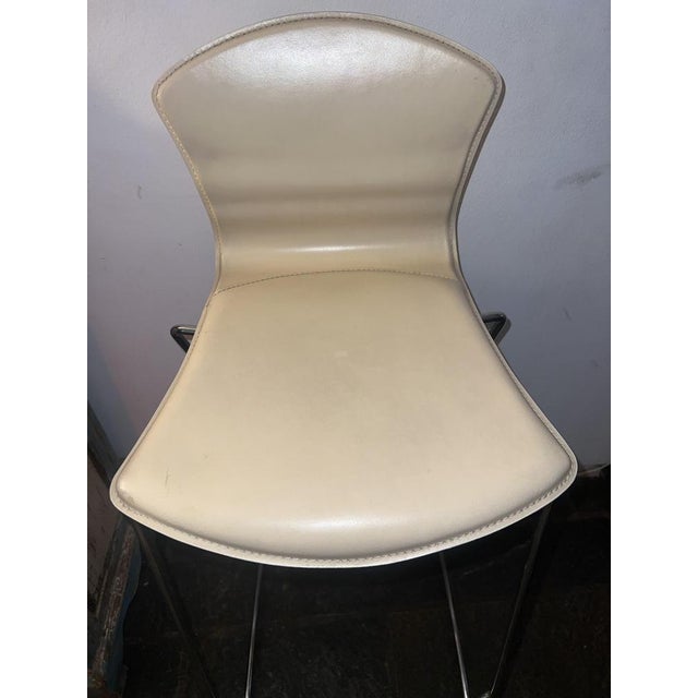 Leather Arper Genoa Bar Stools by Giovani Baccolini, 1990s, Set of 2 For Sale - Image 3 of 9