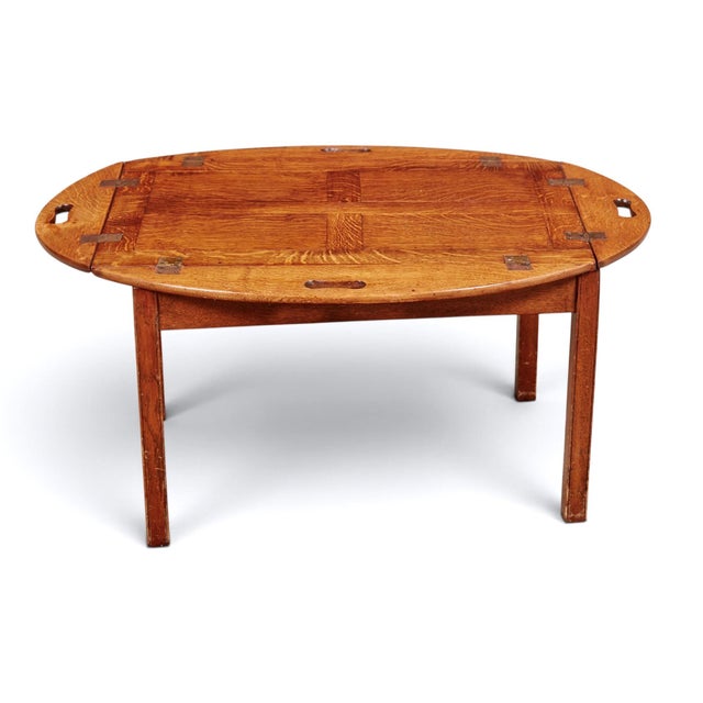 19th Century English Oak Butler's Tray-on-Stand or Coffee Table For Sale In Los Angeles - Image 6 of 6