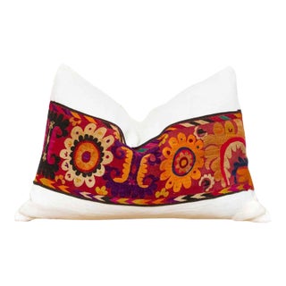 Jouri Antique Uzbek Suzani Linen Pillow For Sale