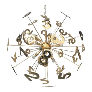 Numbered Sputnik Chandelier With Brass and Gold Metal Frame For Sale