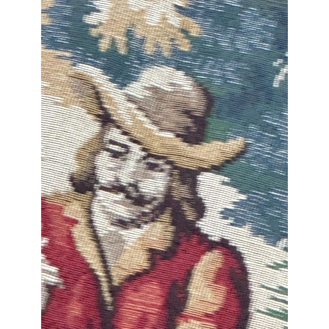Textile Antique French Jacquard Tapestry with Village Motif in the style of Aubusson, 1970s For Sale - Image 7 of 18