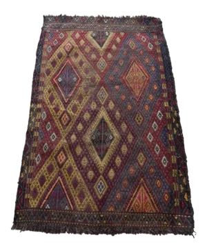Handwoven Anatolian Turkish Oushak Braided Kilim Rug