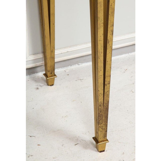 1990s Bronze Marble-Top Console in the Art Deco Manner For Sale - Image 5 of 12