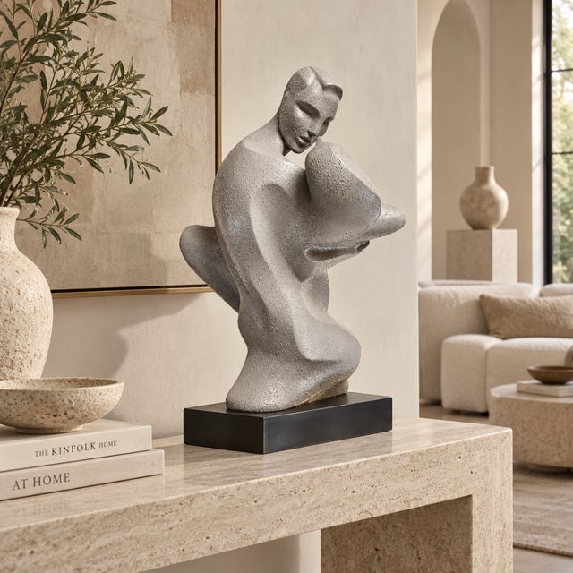 Fully Restored Rare Austin Productions Alexsander Danel "Lovers" AP 3560 Huge Durastone Deco Modernist Cubism Textured...