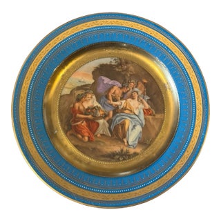 Antique Victorian Royal Vienna Porcelain Gilt Decorated Scenic Plate Ceres For Sale