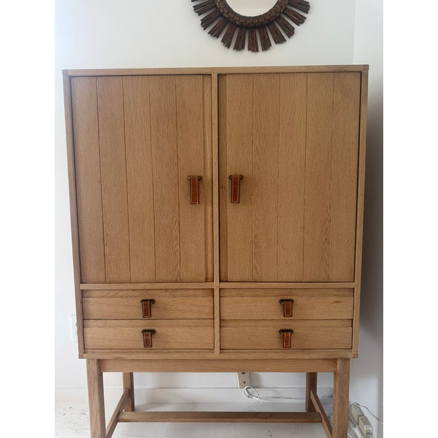 Kurt Ostervig Oak Cabinet With Leather Pulls For Sale - Image 17 of 18