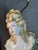 1940s Capodimonte Porcelain Table Lamp Lady Playing Harp 40 in Tall. For Sale In Las Vegas - Image 6 of 12