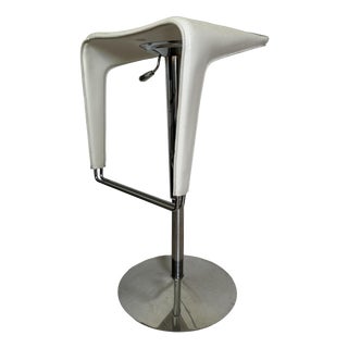 Vintage Italian Leather Bar Stool, 1980s For Sale